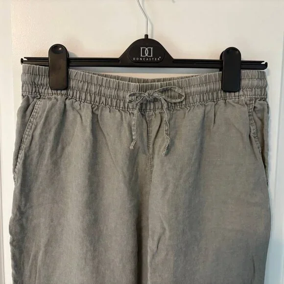 H&M Tapered 100% Linen Pants Women's Medium - Picture 2 of 6